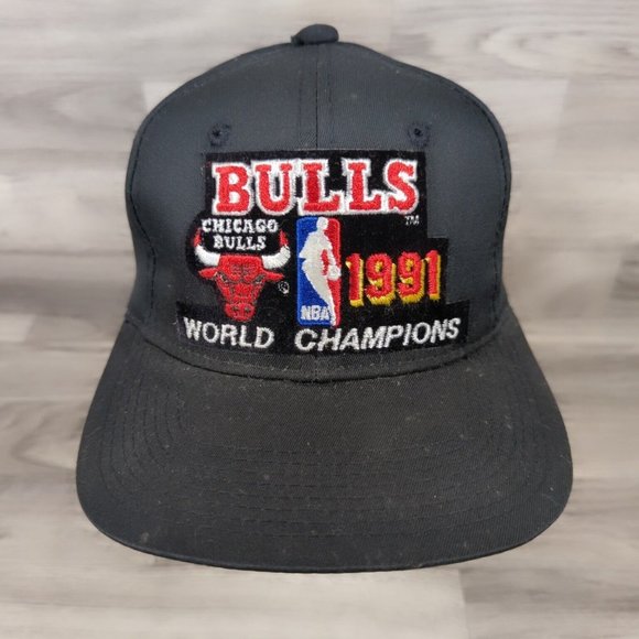 Vintage Chicago Bulls Snapback Hat 1991 Championship Michael  Vintage Chicago Bulls Hat Snapback 1991 NBA Championship Sport Specialties Black